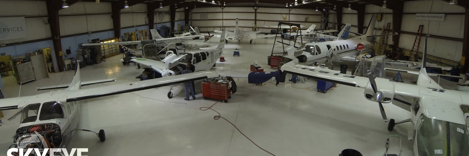 aerial photograph using uas in hangar in santa fe new mexico